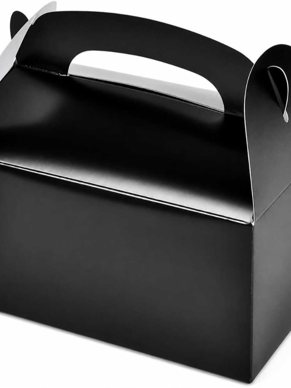 12-Pack Black Gable Treat Boxes, Goodies Favor Box for Kids Birthday, Candy Boxe